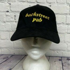 Backstreet Pub Hat Cap Stretch Fit Black Embroidered Logo Bar Lounge Flex Fit